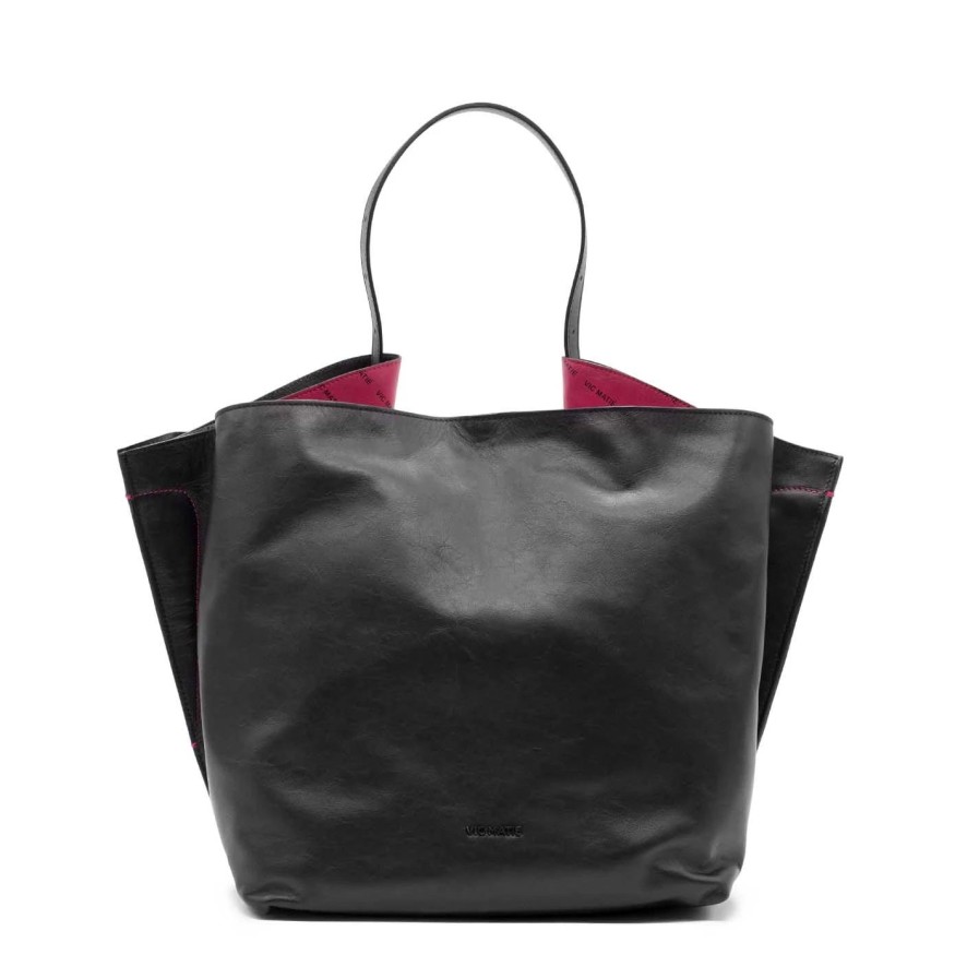 Wholesale Antoniamaxi Shopper Nera/Fuxia Con Loghi Stampati